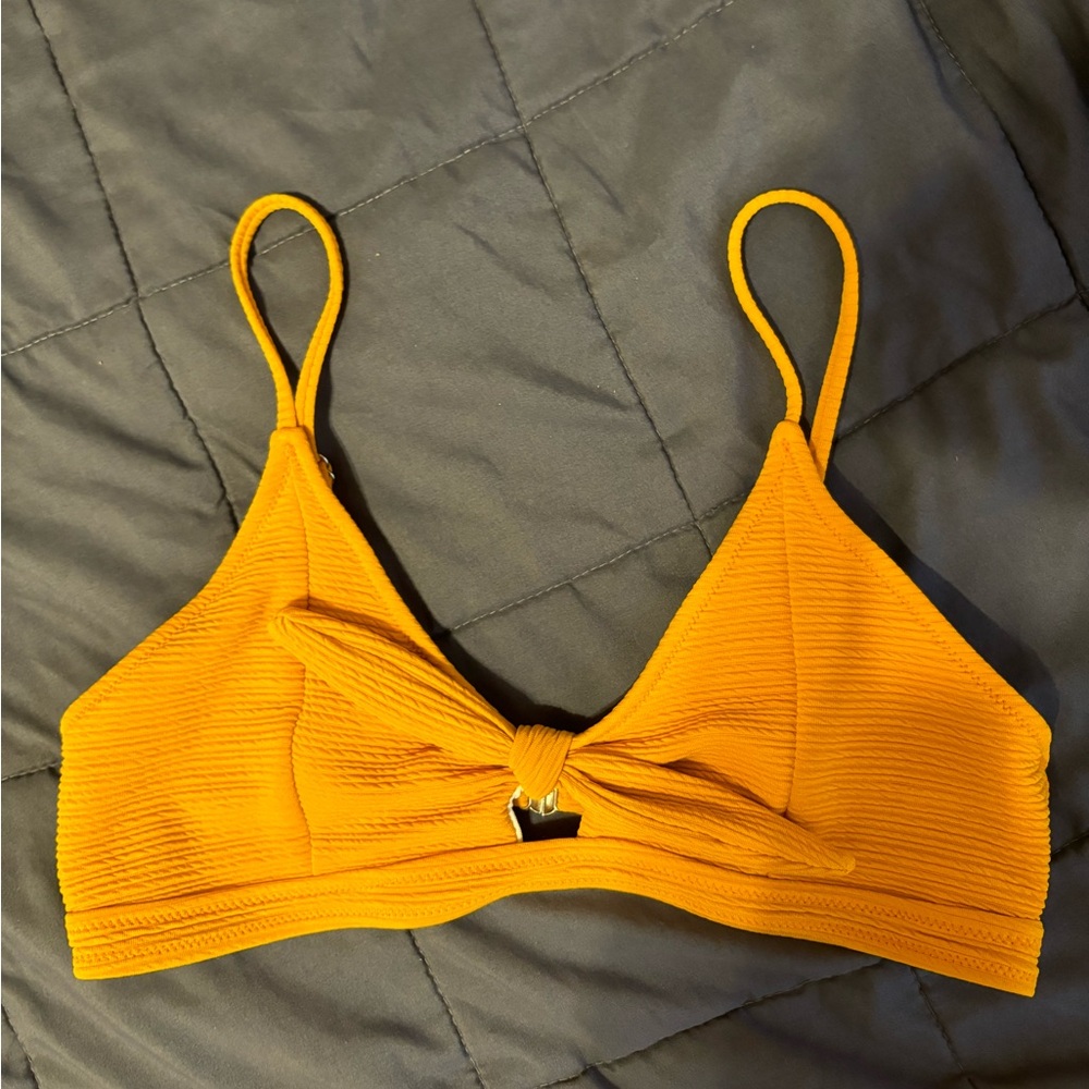 shein mustard yellow bikini top